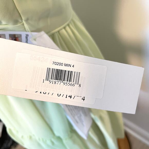 Mac Duggal Braided Spaghetti Strap Faux Wrap Dress In Mint 70200 Size 4 New - Picture 10 of 12